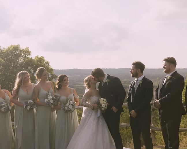 Cinematic wedding film still by Constantine Films, wedding videographer serving Alliance, TX