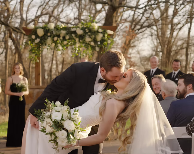 Cinematic wedding film still by Constantine Films, wedding videographer serving Alvarado, TX
